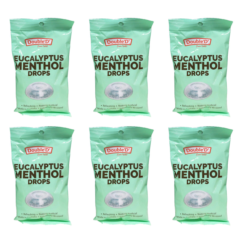 Double D Eucalyptus Drops Soothing Menthol 150g Pack of 6