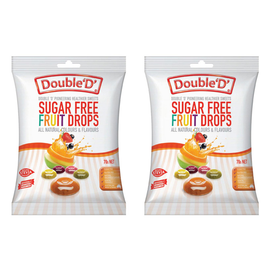 Double D Sugar Free Fruit Drops 2 Pack 70g Each Gluten Free Dental Friendly