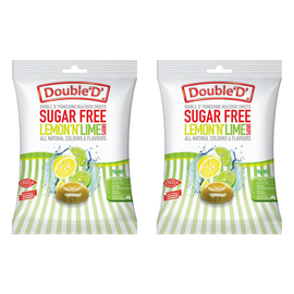 Double D Sugar Free Lemon N Lime Drops 70g x2 Gluten Free