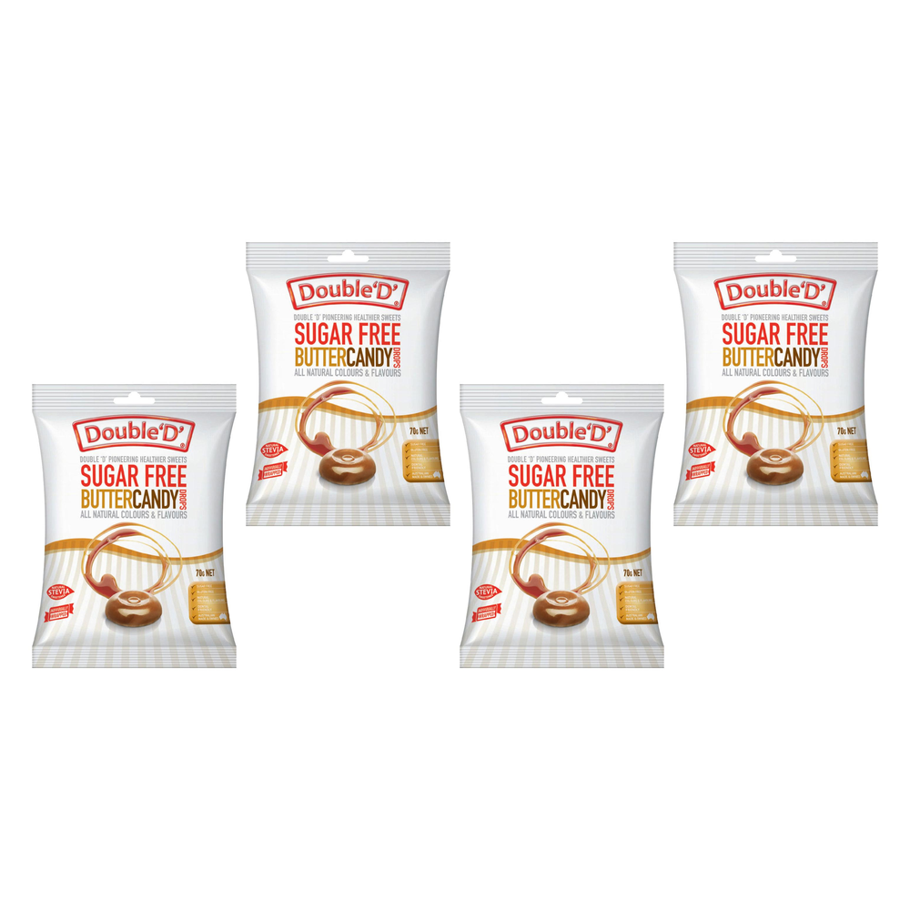 Double D Sugar Free Butter Candy Drops 70g Bundle of 4
