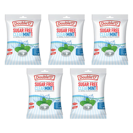 Double D Sugar Free Clear Mint Drops 70g Pack of 5 Bundle