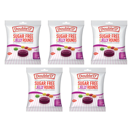 Double D Sugar Free Fruit Jelly Rounds 70g Bundle of 5