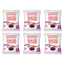 Double D Sugar Free Fruit Jelly Rounds 6 Pack 70g Each Individually Wrapped