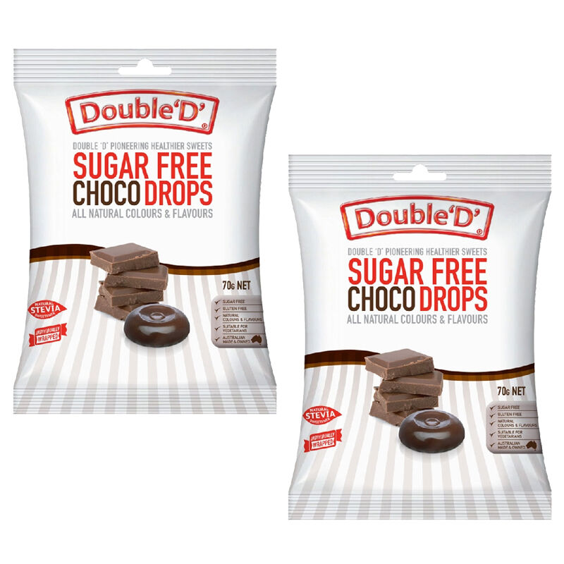 Double D Sugar Free Choco Drops 70g Pack of 2