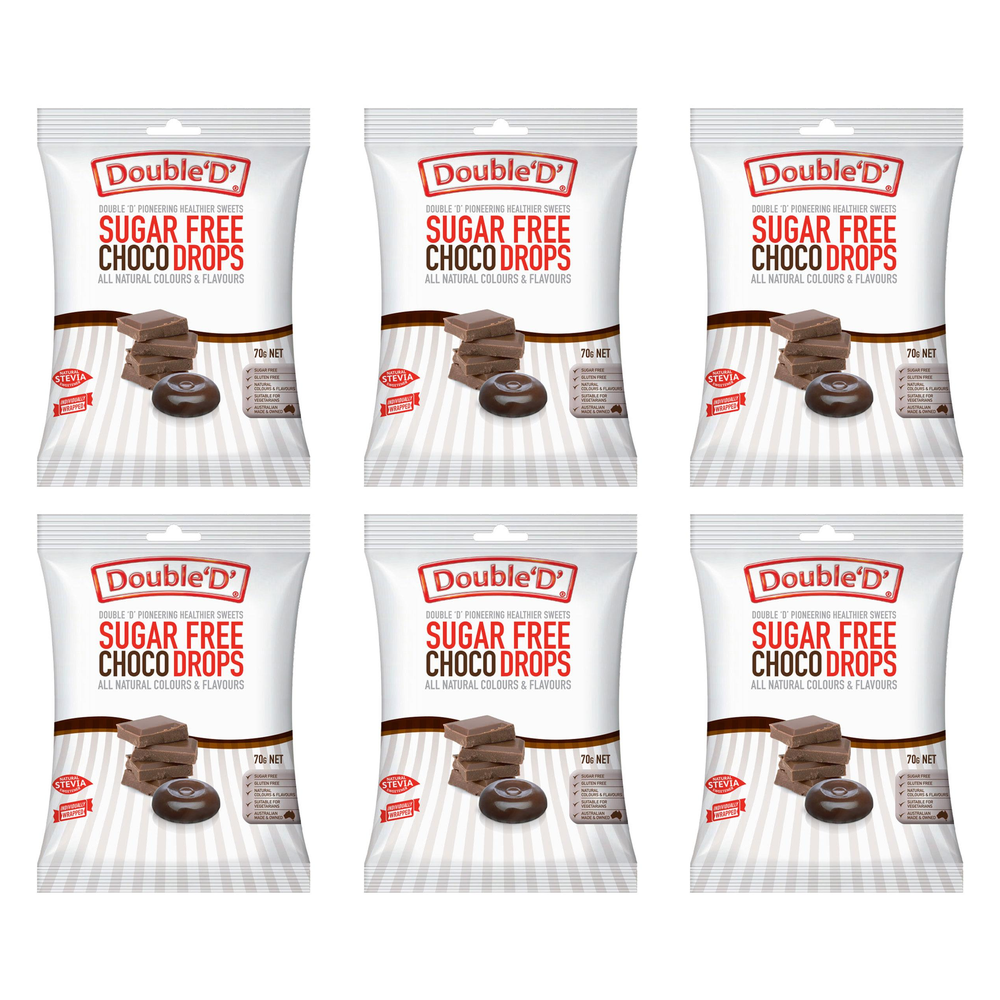 Double D Sugar Free Choco Drops 70g Bundle of 6