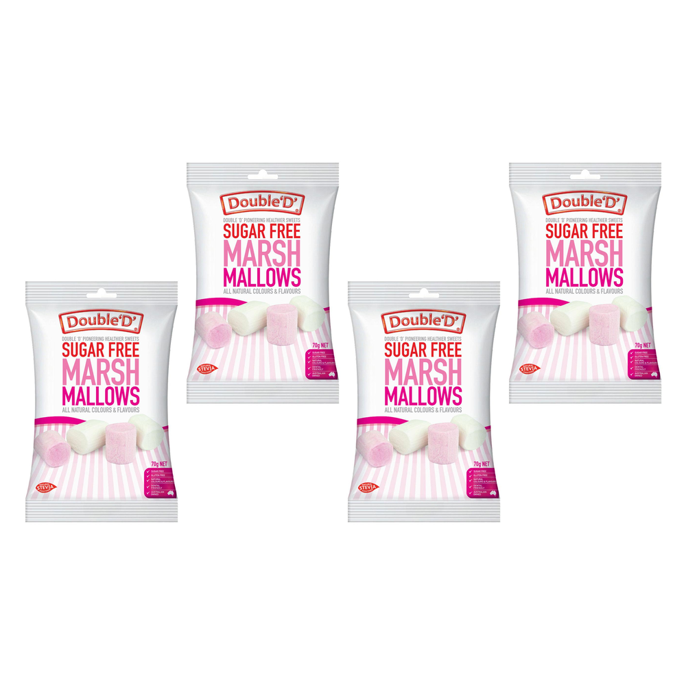 Double D Sugar Free Marshmallows 70g Bundle of 4