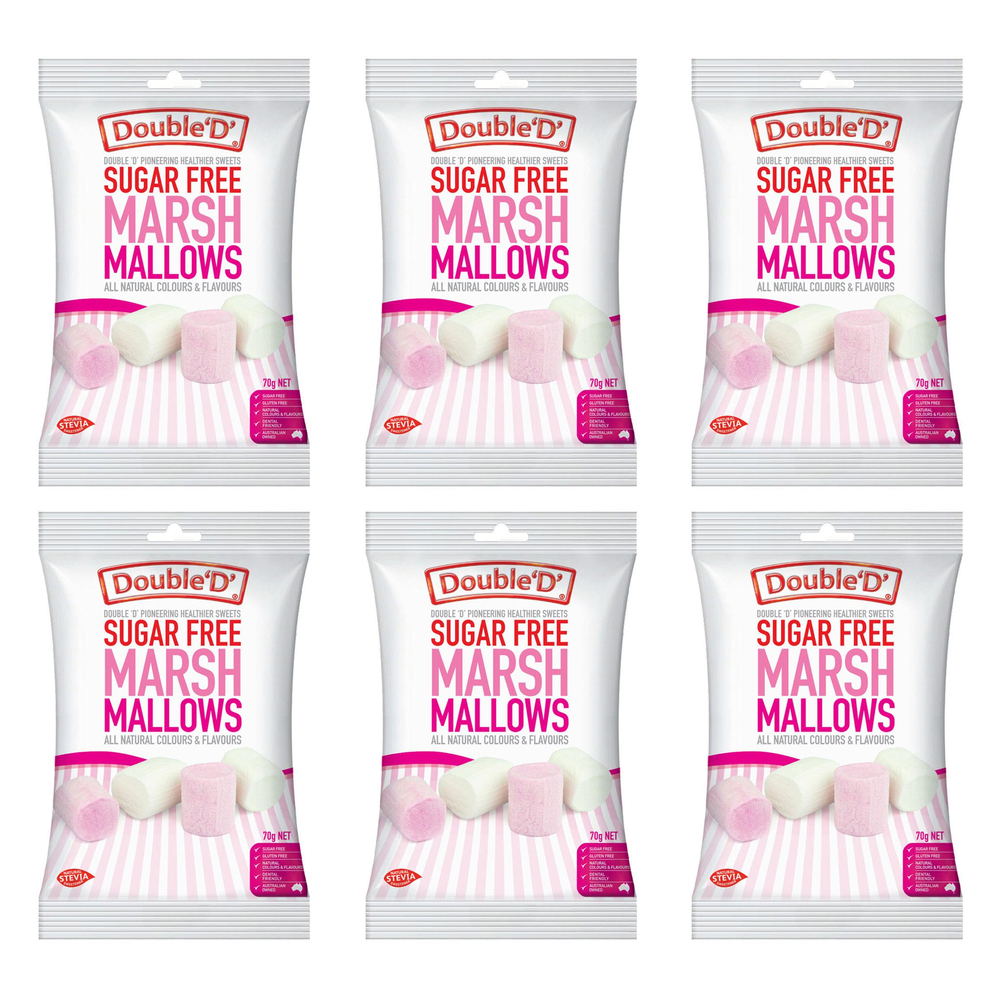Double D Sugar Free Marshmallows 70g Bundle of 6