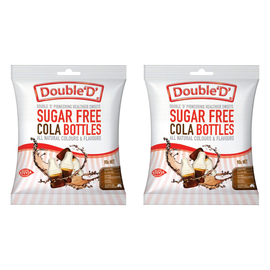 Double D Sugar Free Cola Bottles 90g x2 Twin Pack Gluten Free Dental Friendly