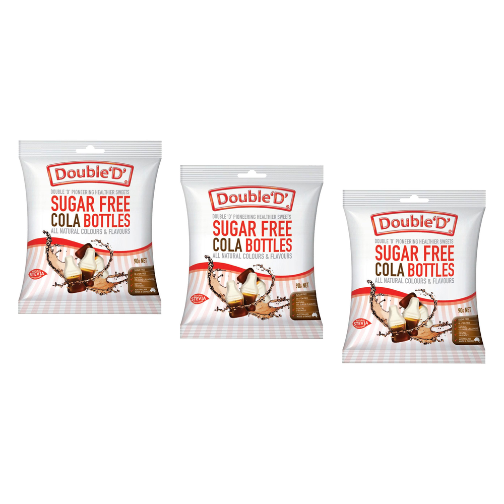 Double D Sugar Free Cola Bottles 90g Bundle of 3