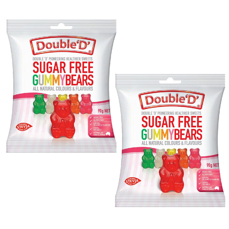 Double D Sugar Free Gummy Bears 2 x 90g Twin Pack Gluten Free