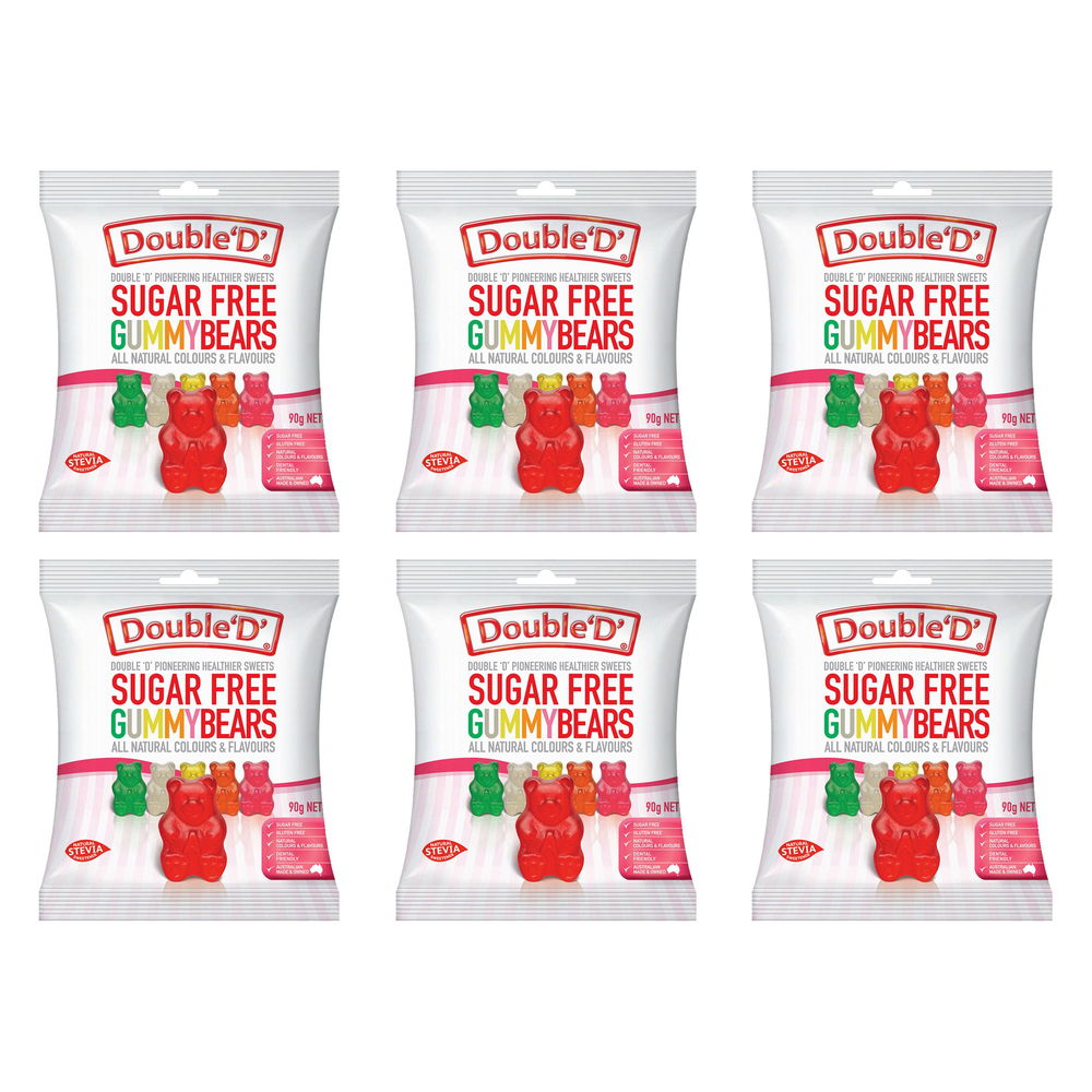 Double D Sugar Free Gummy Bears 90g Bundle of 6