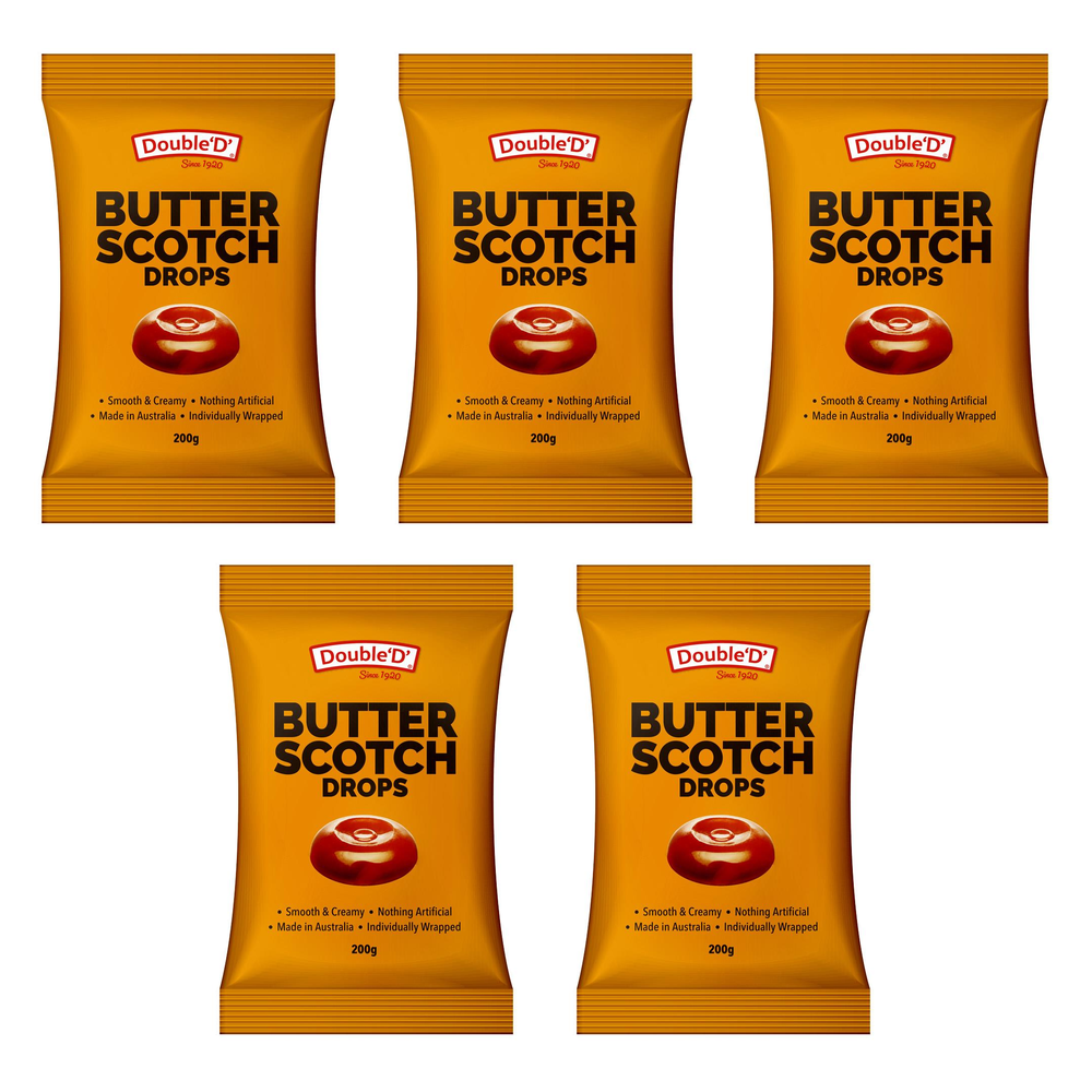 Double D Butterscotch Hard Candy 200g Bundle of 5
