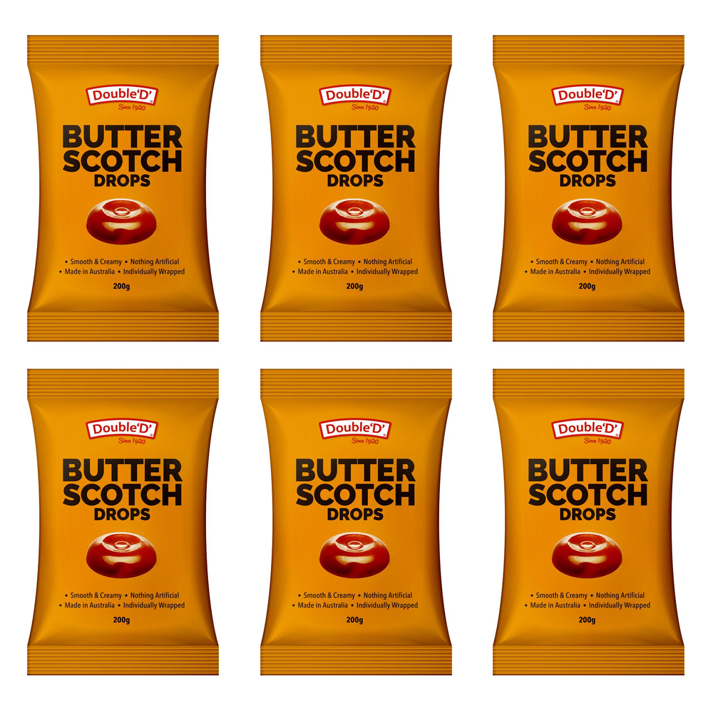 Double D Butterscotch Hard Candy 200g Bundle of 6