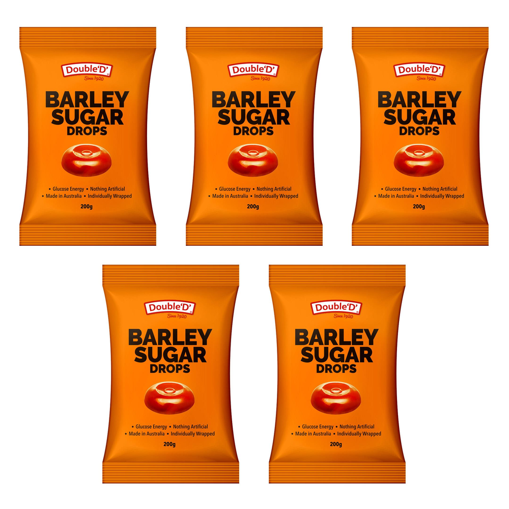 Double D Barley Sugar Hard Candy 5 Pack 200g Each Aussie Made