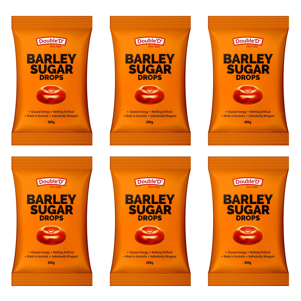 Double D Barley Sugar Hard Candy Lollies 200g Pack Bundle of 6