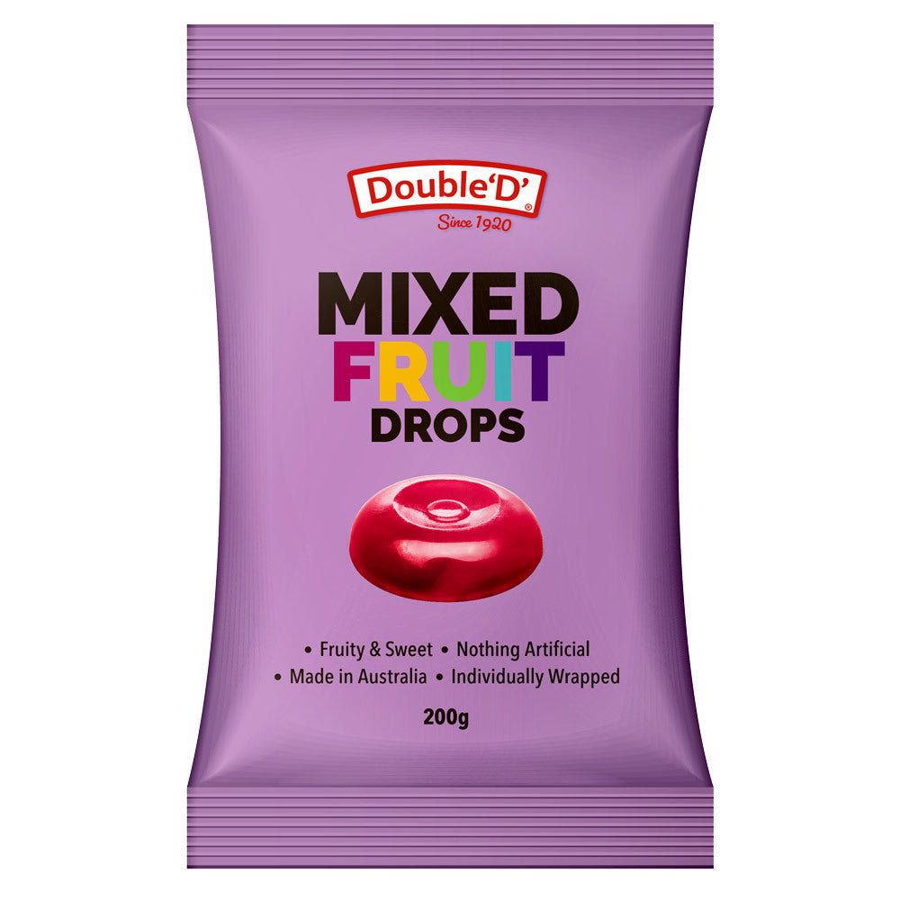 Double D Hard Candy Lollies Fruit Drops 200gm