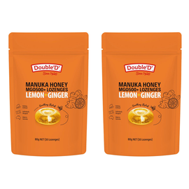 Double D Manuka Honey Lemon Ginger Lozenges 80g Bundle of 2