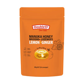 Double D Manuka Honey Lemon Ginger Lozenges 80g Soothing Throat Relief