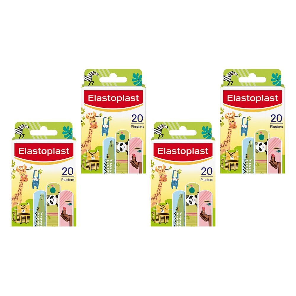 Elastoplast Kids Plasters 20 Pack Bundle of 4