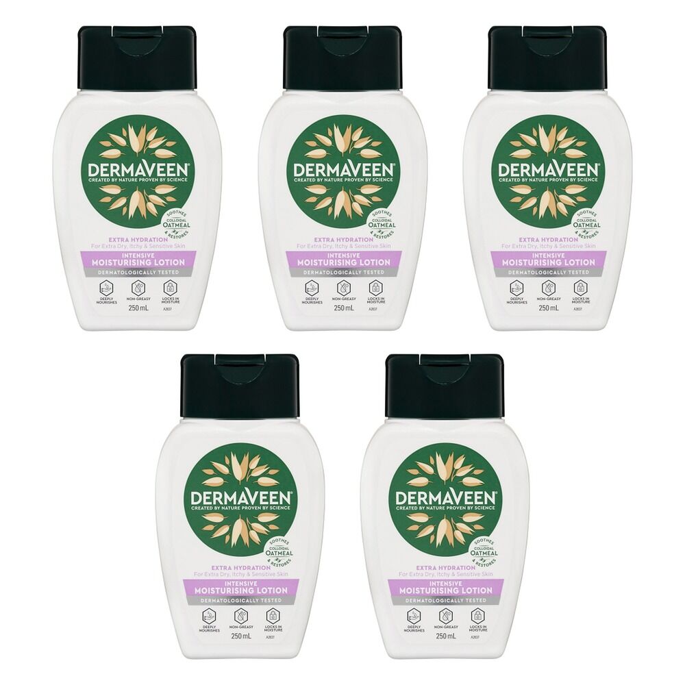 DermaVeen Extra Hydration Intensive Moisturising Lotion 250mL Pack of 5