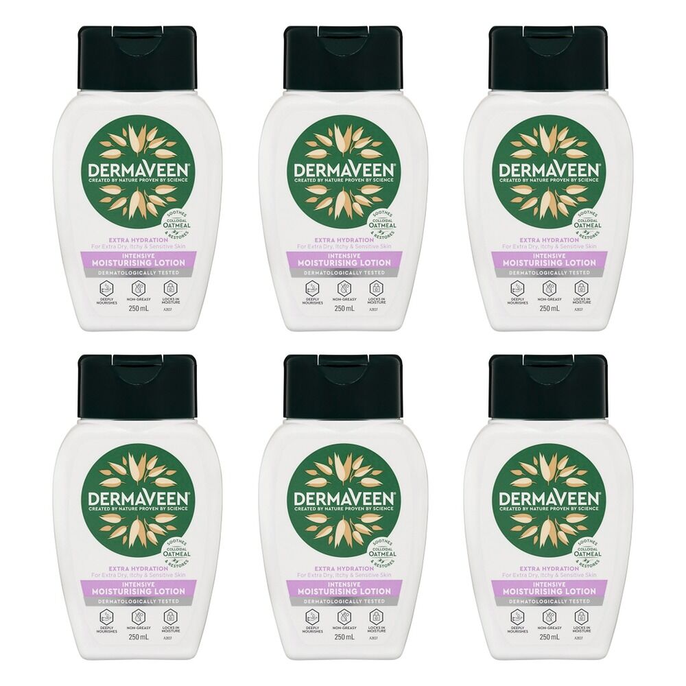 DermaVeen Extra Hydration Intensive Moisturising Lotion 250mL Pack of 6