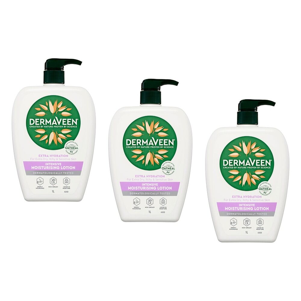 DermaVeen Extra Hydration Lotion for Extra Dry, Itchy & Sensitive Pack of 3