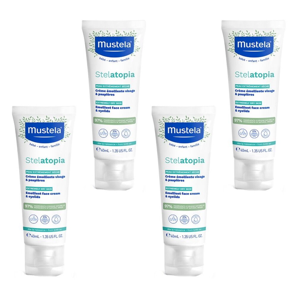 Mustela Stelatopia Emollient Face Cream 40mL Pack of 4