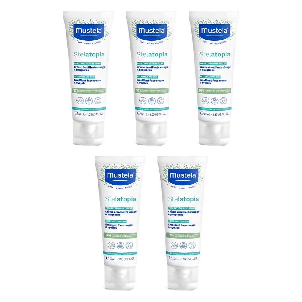 Mustela Stelatopia Emollient Face Cream 40mL Pack of 5