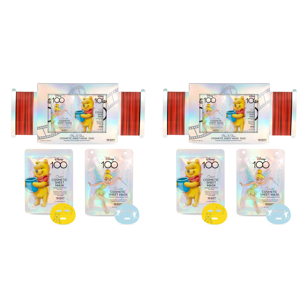 Disney 100 Year Celebration Pooh and Tinker Bell Mask Duo 2x25ml Pack of 2