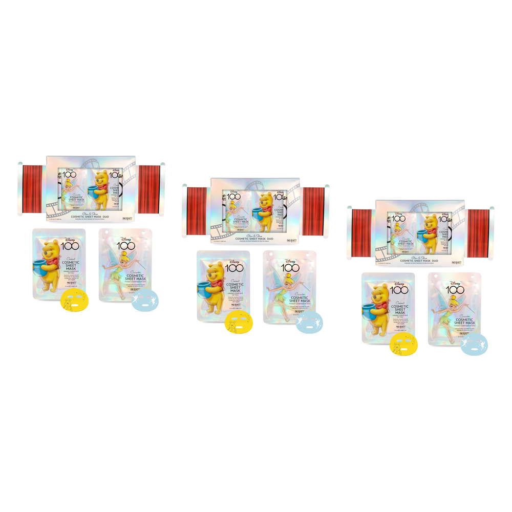 Disney 100 Year Celebration Pooh and Tinker Bell Mask Duo 2x25ml Pack of 3