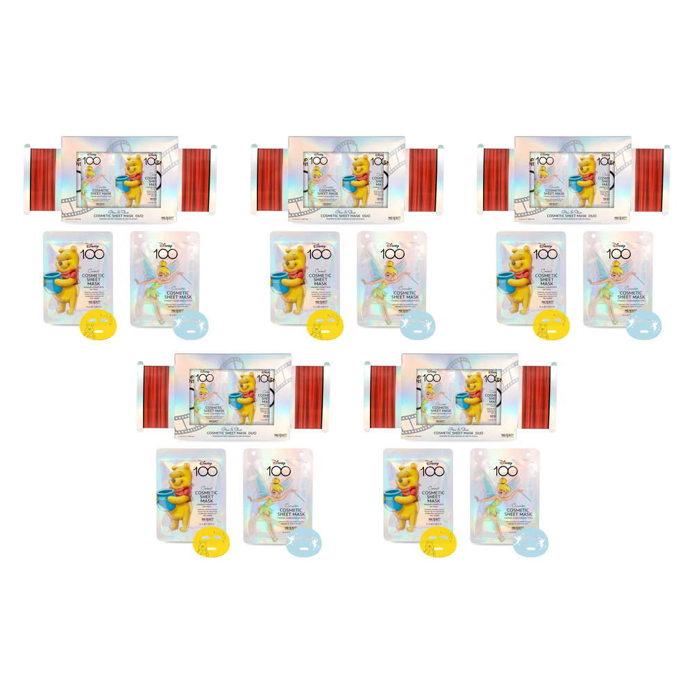 Disney 100 Year Celebration Pooh and Tinker Bell Mask Duo 2x25ml Pack of 5