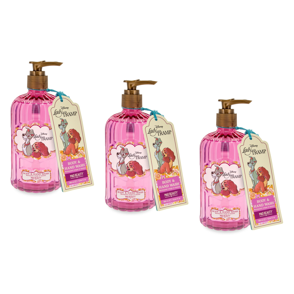 Disney Lady and the Tramp Body and Hand Wash 380ml Pump Pack of 3
