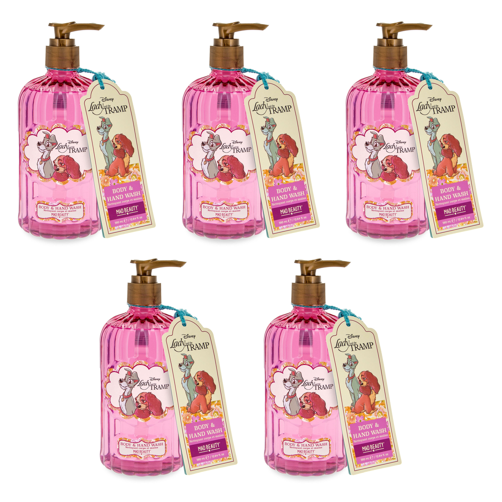 Disney Lady and the Tramp Body and Hand Wash 380ml Pump Pack of 5