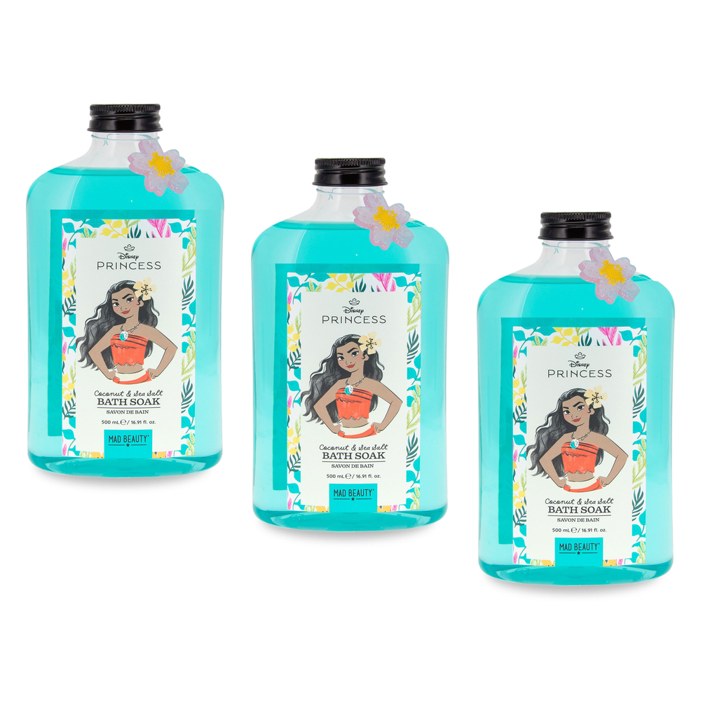 Disney Princess Moana Coconut and Sea Salt Bath Soak 500ml Pack of 3