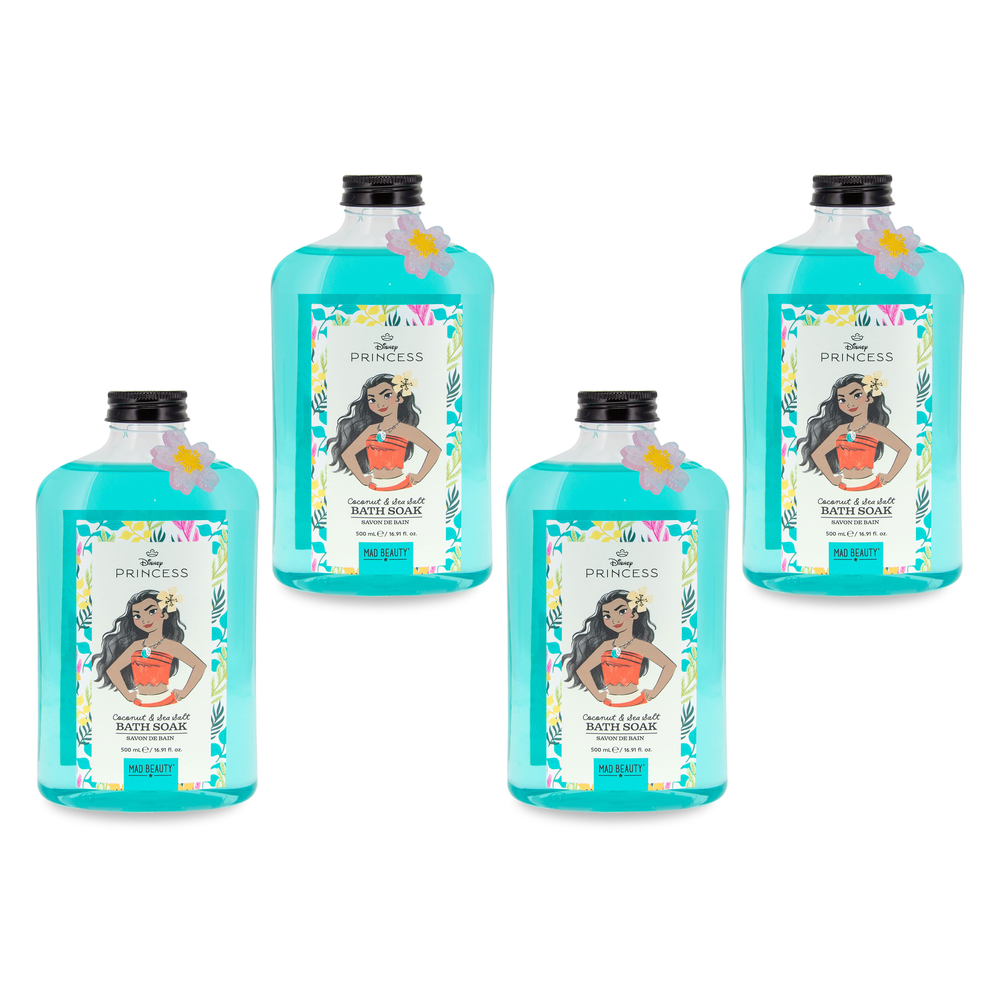 Disney Princess Moana Coconut and Sea Salt Bath Soak 500ml Pack of 4