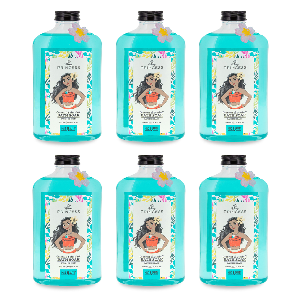 Disney Princess Moana Coconut and Sea Salt Bath Soak 500ml Pack of 6