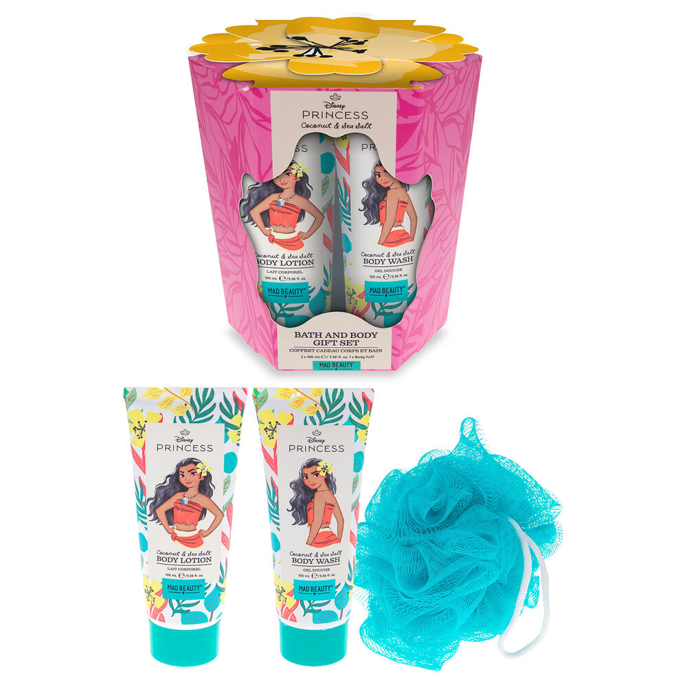 Disney Princess Moana Body Trio Gift Set Wash Lotion Puff