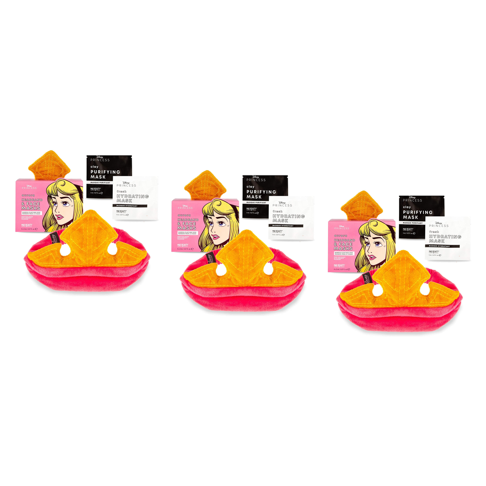 Disney Princess Aurora Headband and Face Mask Set 4 x 5ml Pack of 3