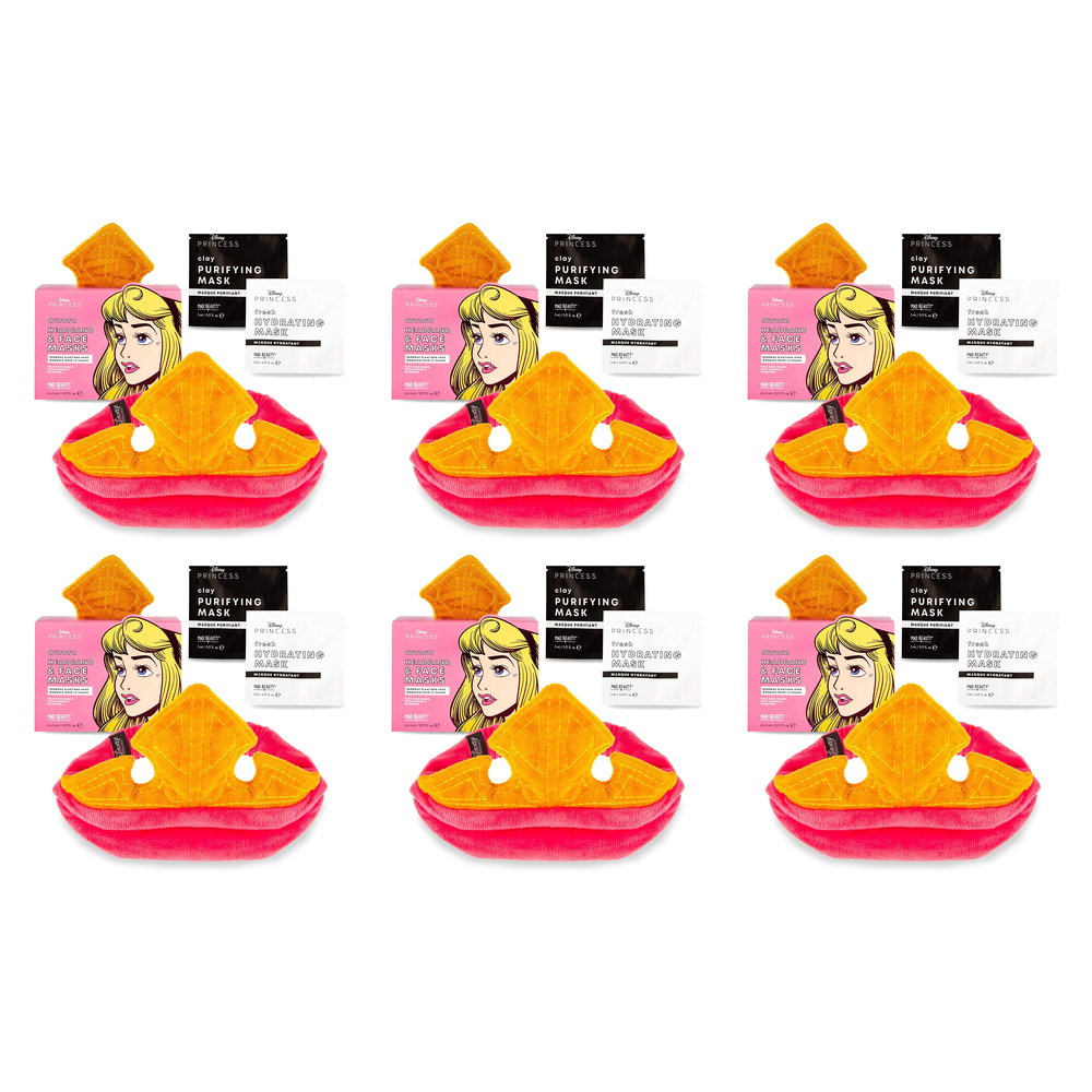 Disney Princess Aurora Headband and Face Mask Set 4 x 5ml Pack of 6