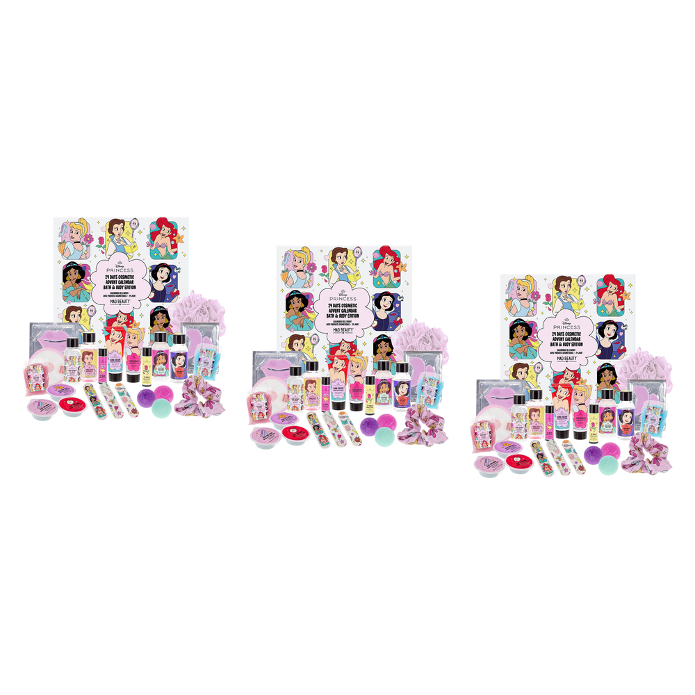 Disney Princess Express Yourself Advent Calendar 24pc Bath and Body Pack of 3