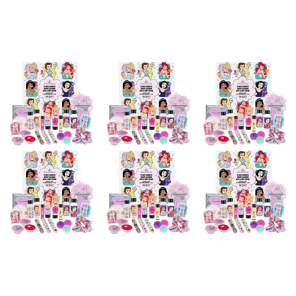 Disney Princess Express Yourself Advent Calendar 24pc Bath and Body Pack of 6