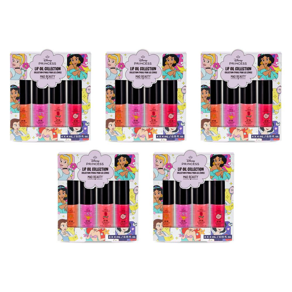 Disney Princess Express Yourself Lip Oil Collection 4 x 4ml Set Pack of 5