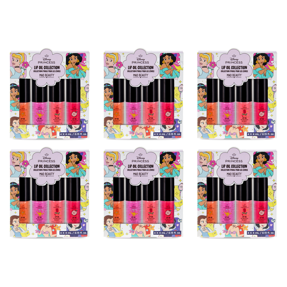 Disney Princess Express Yourself Lip Oil Collection 4 x 4ml Set Pack of 6