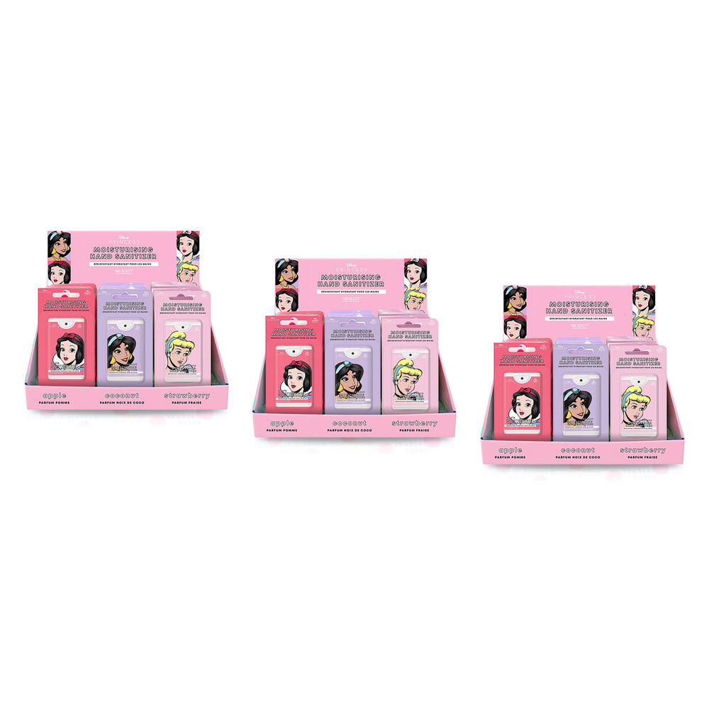 Disney Princess Moisturising Hand Sanitizer Counter Display of 24 Pack of 3