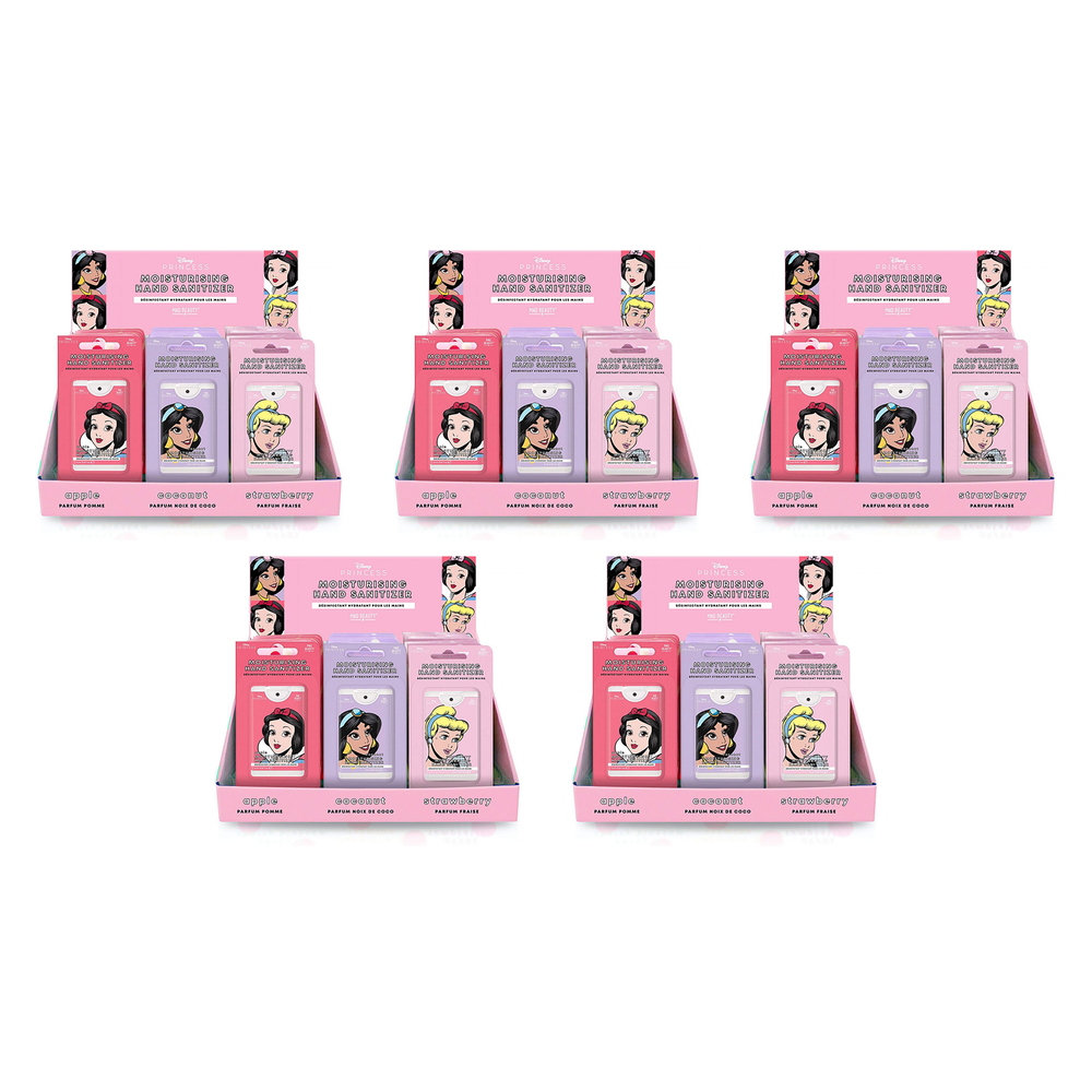 Disney Princess Moisturising Hand Sanitizer Counter Display of 24 Pack of 5
