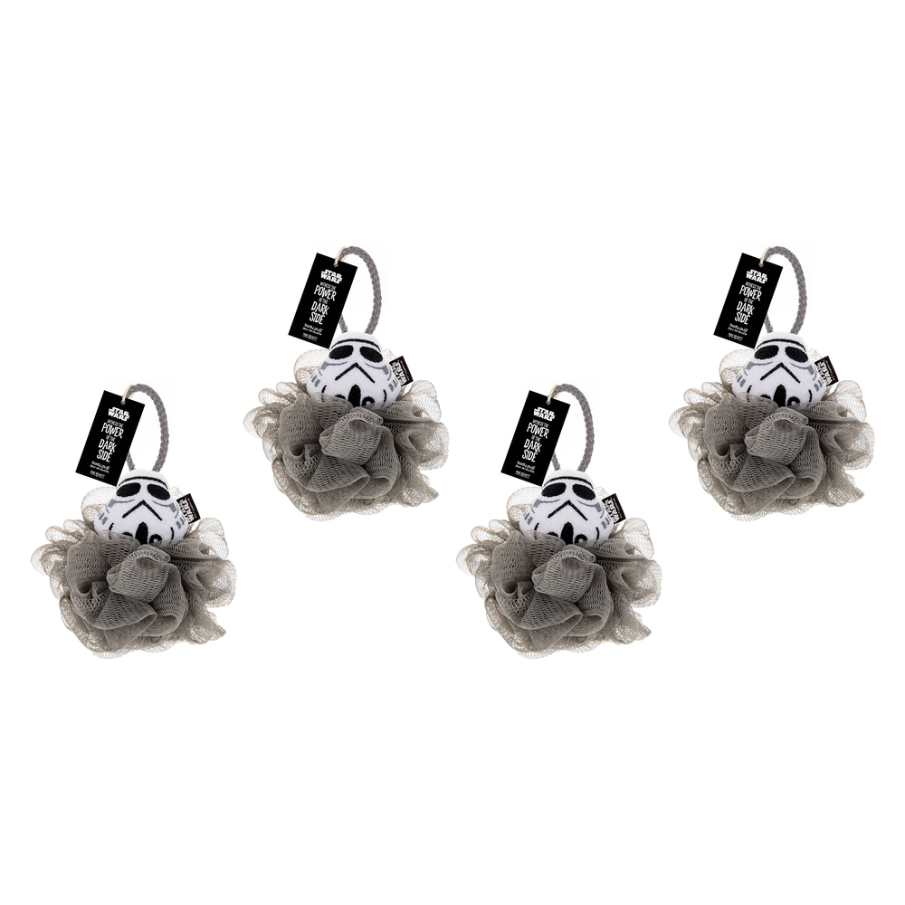 Disney Star Wars Dark Side Body Puff Stormtrooper Bath Loofah Pack of 4