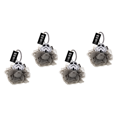 Disney Star Wars Dark Side Body Puff Stormtrooper Bath Loofah Pack of 4