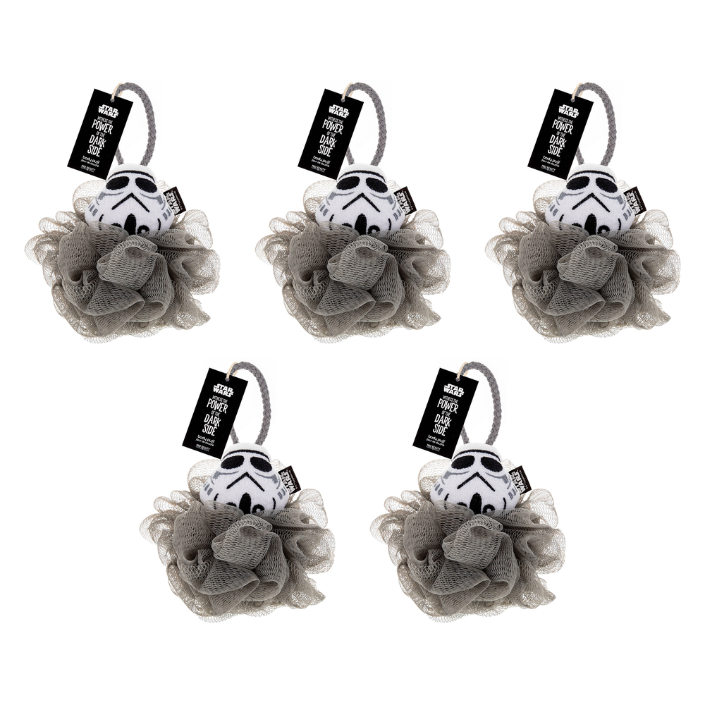 Disney Star Wars Dark Side Body Puff Stormtrooper Bath Loofah Pack of 5