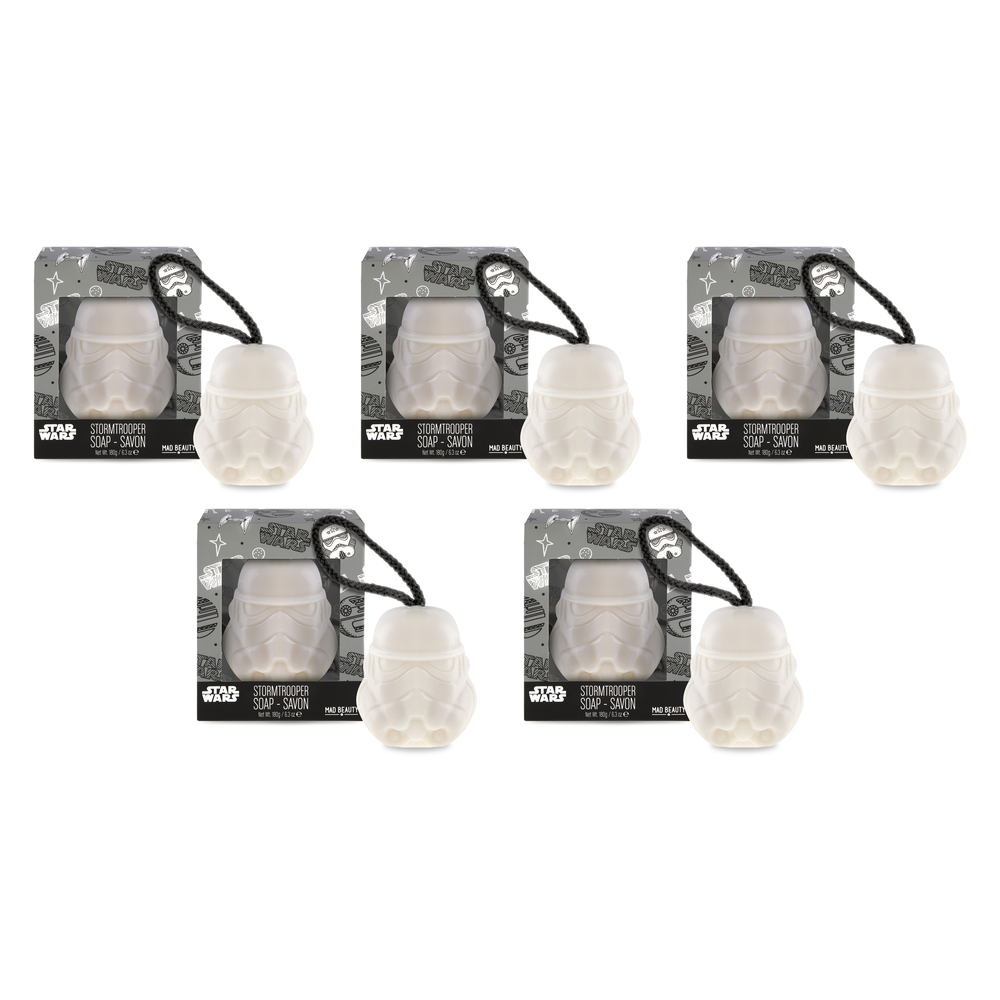 Disney Star Wars Stormtrooper Soap on a Rope 170g Novelty Bath Soap Pack of 5
