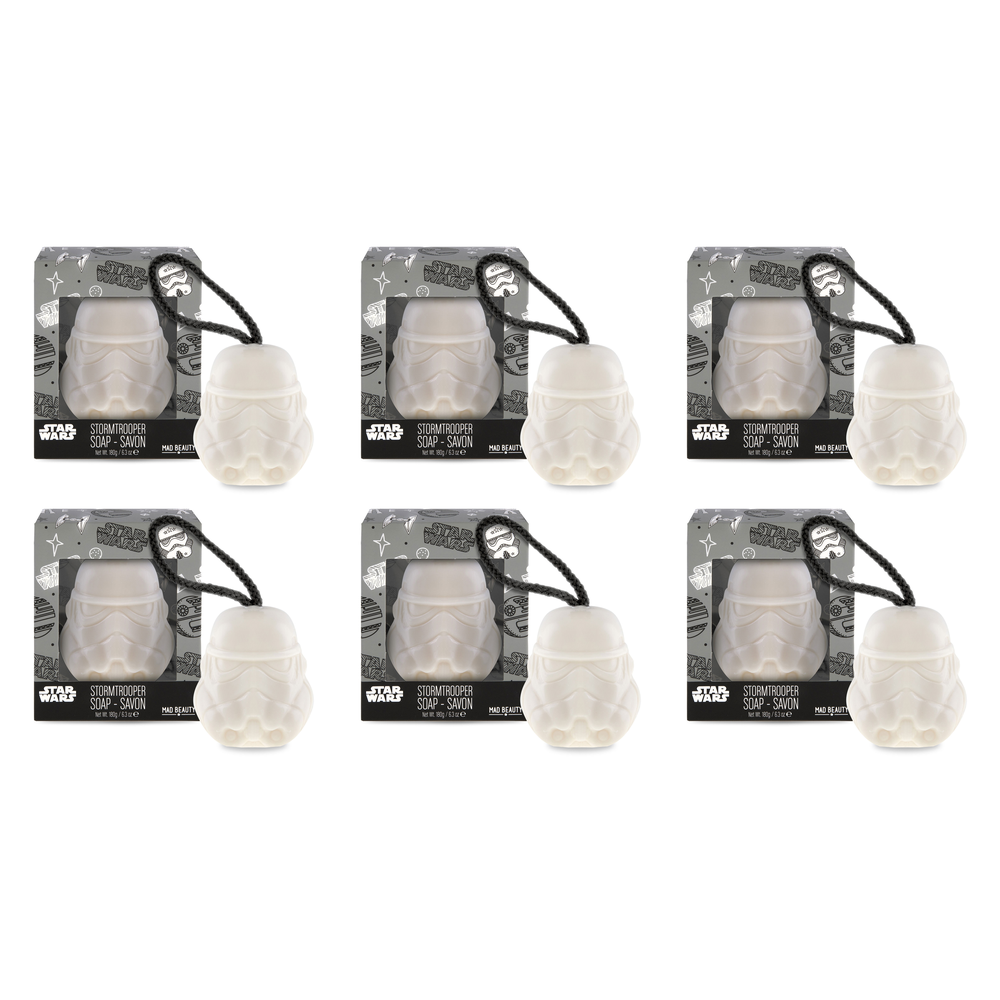 Disney Star Wars Stormtrooper Soap on a Rope 170g Novelty Bath Soap Pack of 6